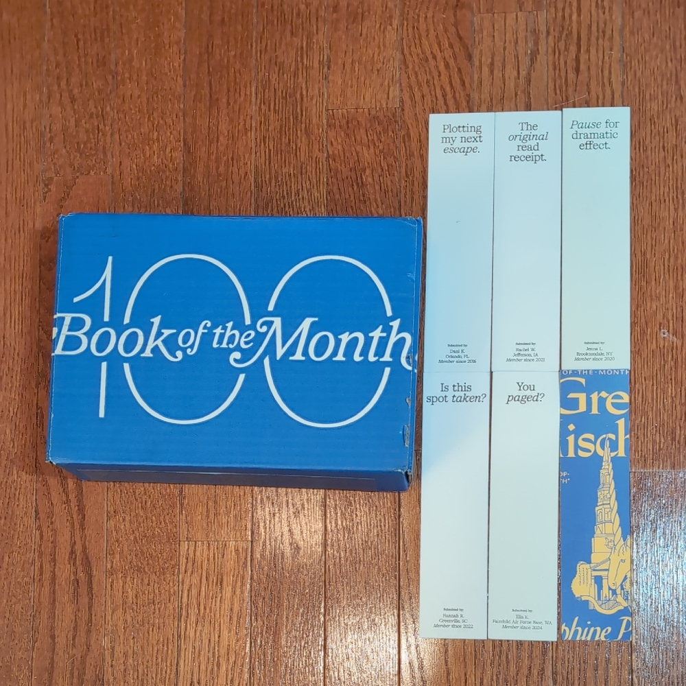 Book of the Month Bookmarks With Box 6 Bookmarks
